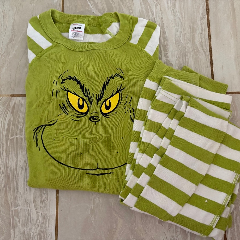 Grinch Pajamas, Hanna Andersson, Size 12